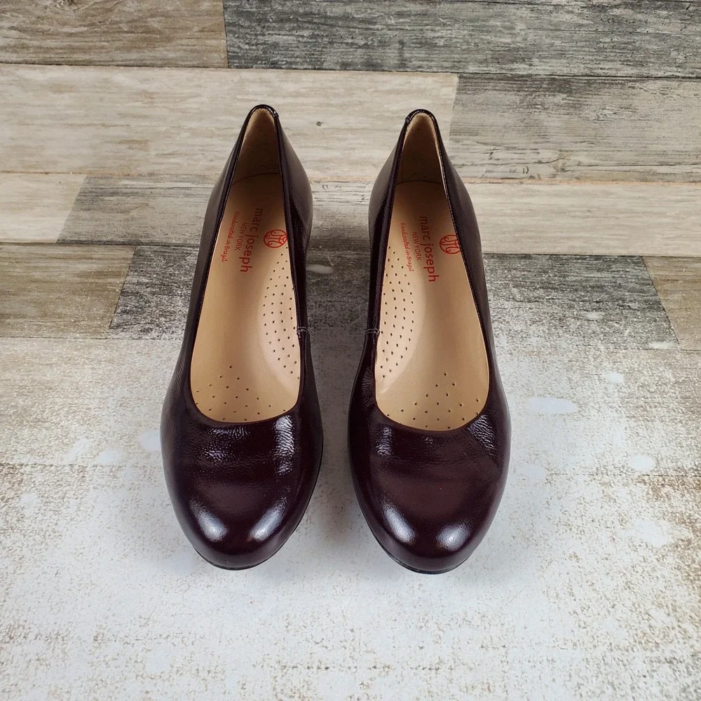 Marc Joseph Womens Dress Pumps Sz 6 Broad St Patent Slip On Block
